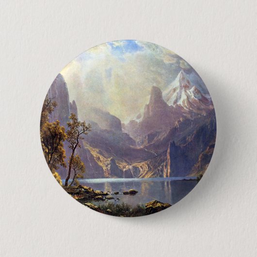 landschap, meer tahoe van Albert Bierstadt Ronde Button 5,7 Cm (Voorkant)