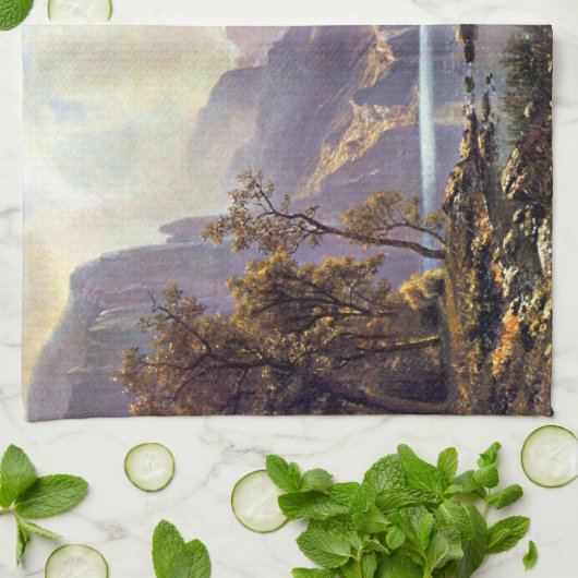 landschap, meer tahoe van Albert Bierstadt Theedoek (Gevouwen)