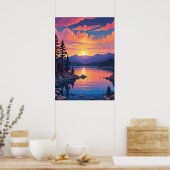 Landschap meer van Tahoe Poster (Keuken)