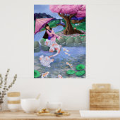 Landschap Mermaid Koi Poster (Keuken)