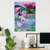 Landschap Mermaid Koi Poster (Thuiskantoor)