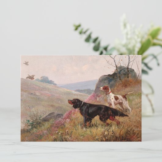 Landschap met aanwijzer en setter | Eugene Petit (Staand voorkant)