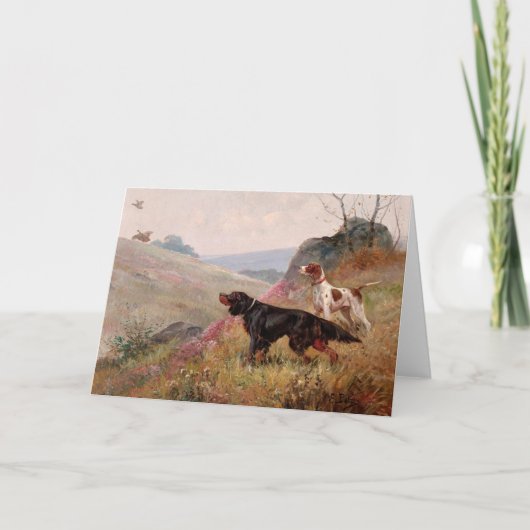 Landschap met aanwijzer en setter | Eugene Petit Kaart (Voorkant)