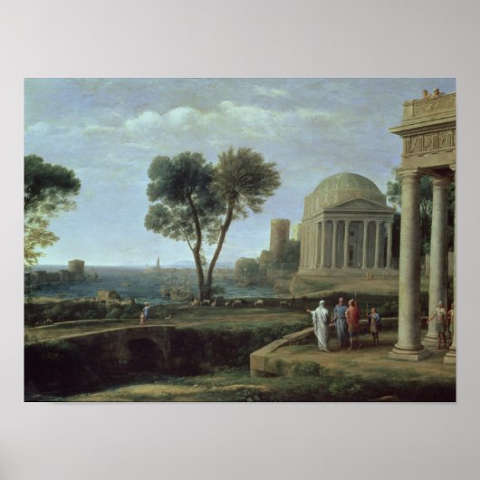Landschap met Aeneas in Delos, 1672 Poster (Voorkant)