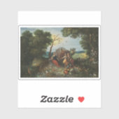 Landschap met allegorieën van de vier elementen sticker (Vel)