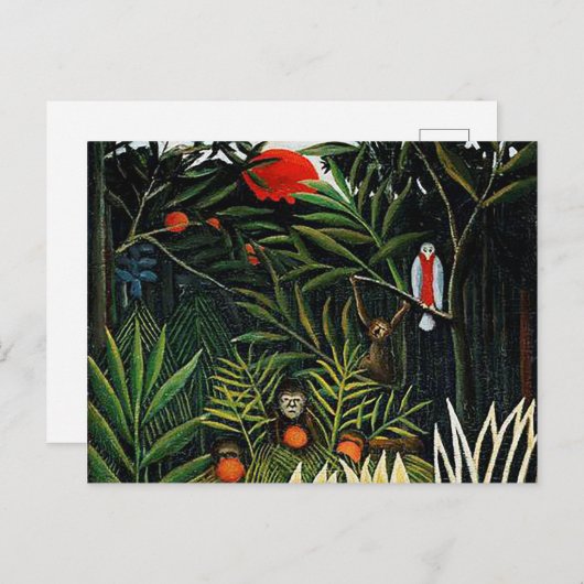 Landschap met apen door Henri Rousseau Briefkaart (Voorkant / Achterkant)