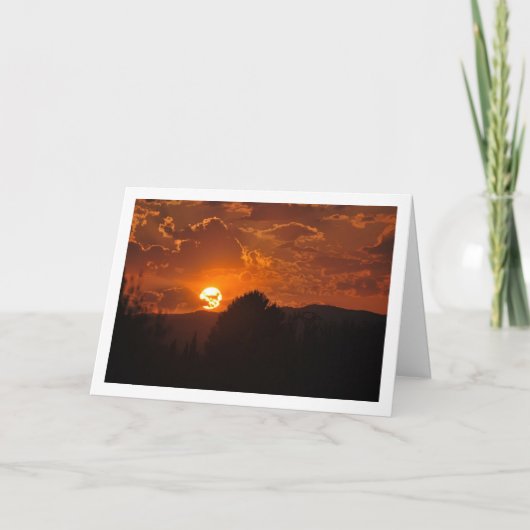 Landschap met avondzonsondergang kaart (Voorkant)