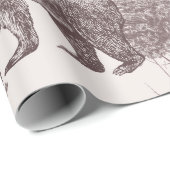 Landschap met beren, kubs, winterbomen en fit cadeaupapier (Rol Hoek)