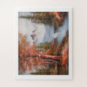 Landschap met bergen en waterval legpuzzel (Verticaal)