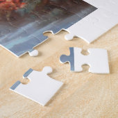 Landschap met bergen en waterval legpuzzel (Zijkant)
