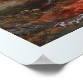 Landschap met bergen en waterval poster (Hoek)