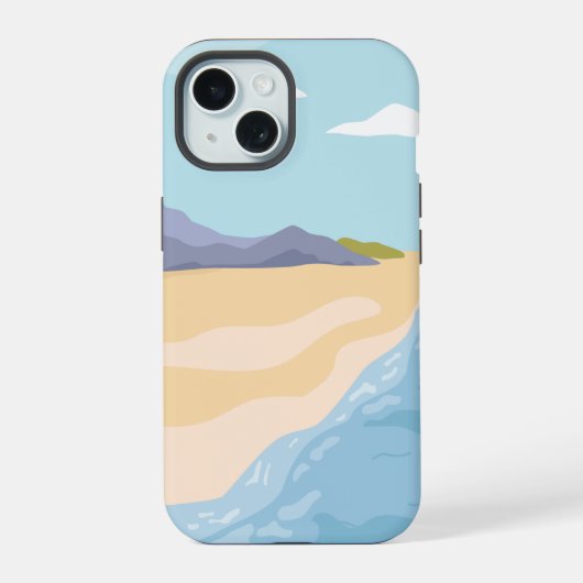 Landschap met bergen en zee iPhone 15 case (Achterkant)