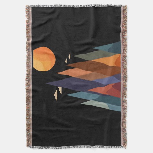 Landschap met bergen en zon deken (Voorkant Verticaal)