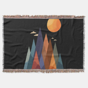 Landschap met bergen en zon deken