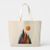 Landschap met bergen en zon grote tote bag (Achterkant)