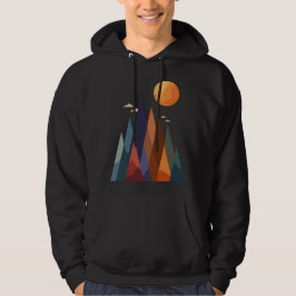 Landschap met bergen en zon hoodie