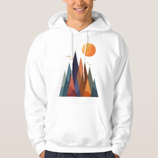 Landschap met bergen en zon hoodie (Voorkant)