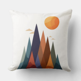 Landschap met bergen en zon kussen