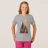 Landschap met bergen en zon t-shirt (Voorkant volledig)