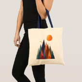 Landschap met bergen en zon tote bag (Voorkant (product))