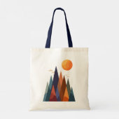 Landschap met bergen en zon tote bag (Achterkant)