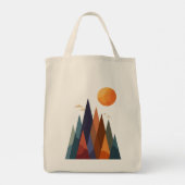 Landschap met bergen en zon tote bag (Achterkant)