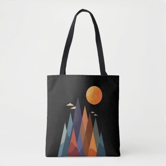 Landschap met bergen en zon tote bag (Voorkant)