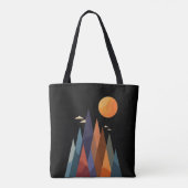 Landschap met bergen en zon tote bag (Achterkant)