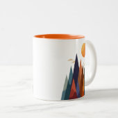 Landschap met bergen en zon tweekleurige koffiemok (Voorkant rechts)