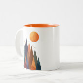 Landschap met bergen en zon tweekleurige koffiemok (Voorkant links)