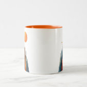 Landschap met bergen en zon tweekleurige koffiemok (Center)