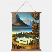 Landschap met bergen kunst hangend wandkleed (Voorkant)