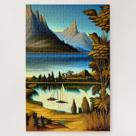 Landschap met bergen kunst legpuzzel