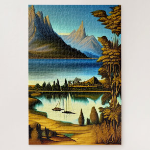 Landschap met bergen kunst legpuzzel
