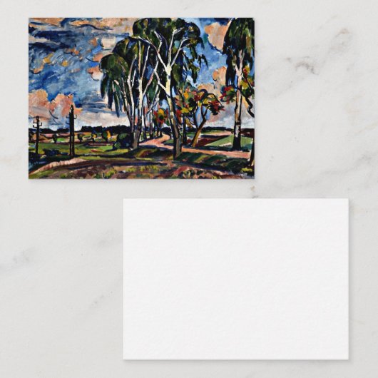 Landschap met berken bij Tucapy van Sobeslav Notitiekaartje (Voorkant / Achterkant)