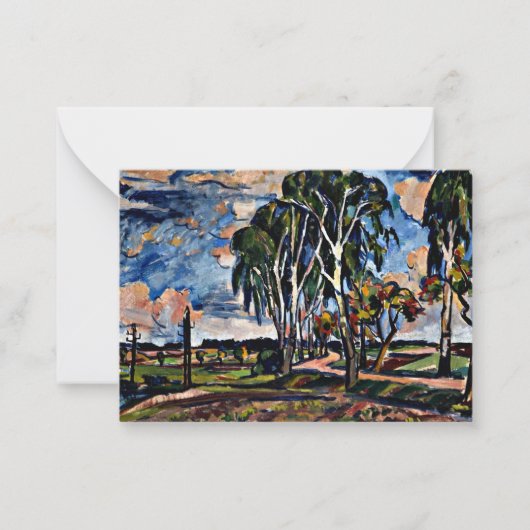 Landschap met Birches bij Tucapy door Sobeslav Notitiekaartje (Voorkant)