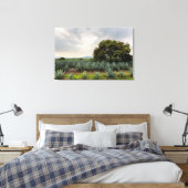 Landschap met blauw Agave Canvas Afdruk (Insitu (Slaapkamer))