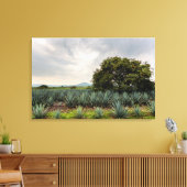 Landschap met blauw Agave Canvas Afdruk (Insitu (Woonkamer))