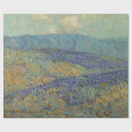 Landschap met Blauwe Bloemen (door Granville Redmo Cadeaupapier (Vlak)