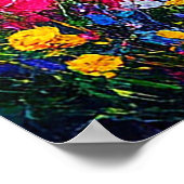 Landschap met bloemen op het platteland poster (Hoek)