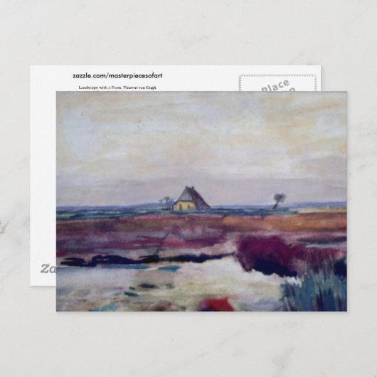 Landschap met Boerderij, Vincent van Gogh Fine Art Briefkaart (Voorkant / Achterkant)