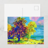 Landschap met bomen en schapen briefkaart (Voorkant / Achterkant)