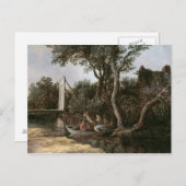 Landschap met brug, c.1628 briefkaart (Voorkant / Achterkant)