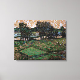 Landschap met brug over de Oise (van Gogh) Canvas Afdruk