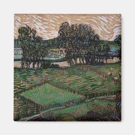 Landschap met brug over de Oise (van Gogh) Magneet