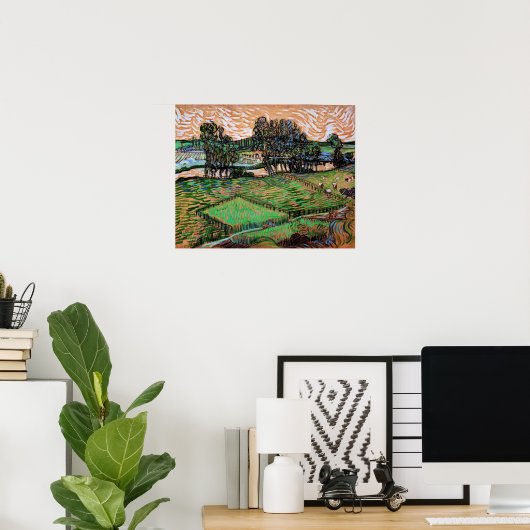 Landschap met brug over Oise Poster (Thuiskantoor)