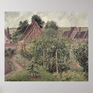 Landschap met Cottage Roofs, 1899 Poster