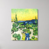 Landschap met Couple Waling door Vincent van Gogh Canvas Afdruk (Voorkant)