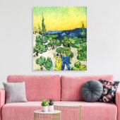 Landschap met Couple Waling door Vincent van Gogh Canvas Afdruk (Insitu (Woonkamer))