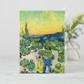 Landschap met Couple Waling door Vincent van Gogh Kaart (Staand voorkant)